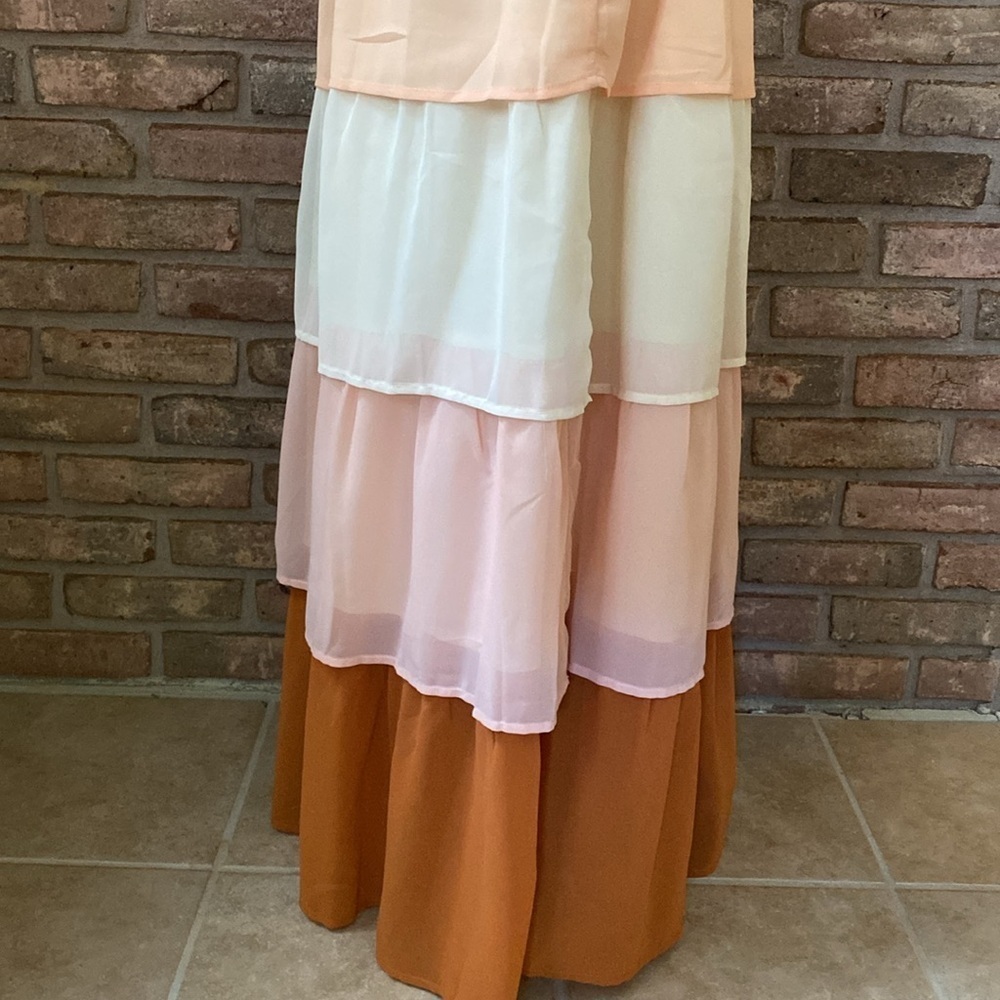 Flying Tomato Multicolored Layered Maxi Dress Small EUC - Picture 7 of 13